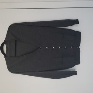 Theory charcoal grey button down cardigan